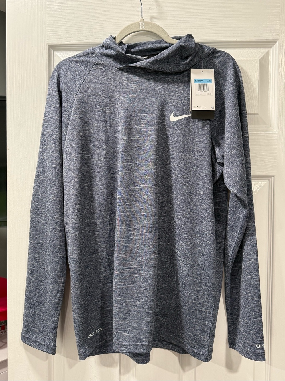 Nike Men’s Heathered Navy-Gray Dri-FIT Hoodie